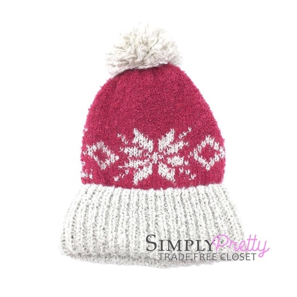 Free People Snowflake Knit Pom Pom Beanie Cap - Picture 1 of 4